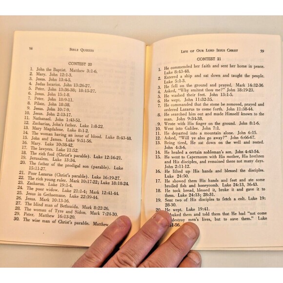 VTG Bible Quizzes on the Life of Jesus Christ ~ Zondervan Booklet Size 1958 - Picture 8 of 9